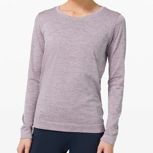 Lululemon Swiftly relaxed long-sleeve. Multicolor speckled pattern.